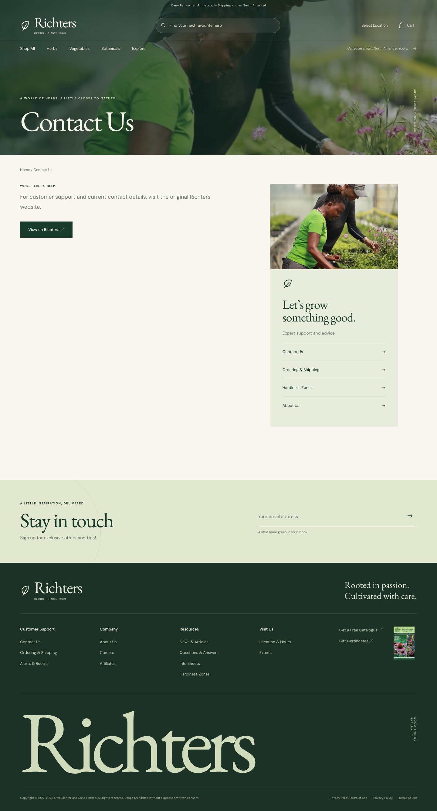 Contact · botanical · desktop