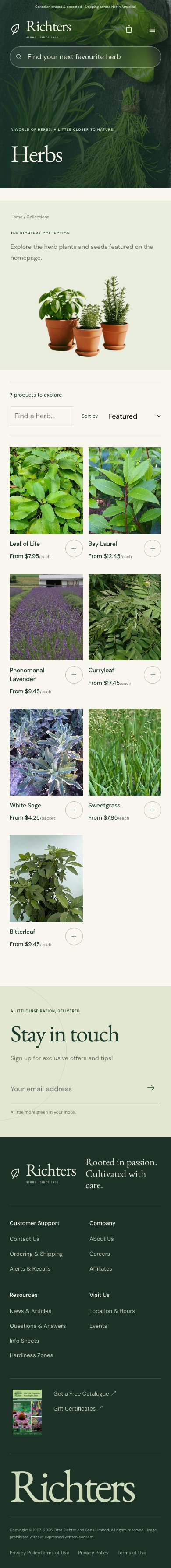 Collection · Herbs · botanical · mobile