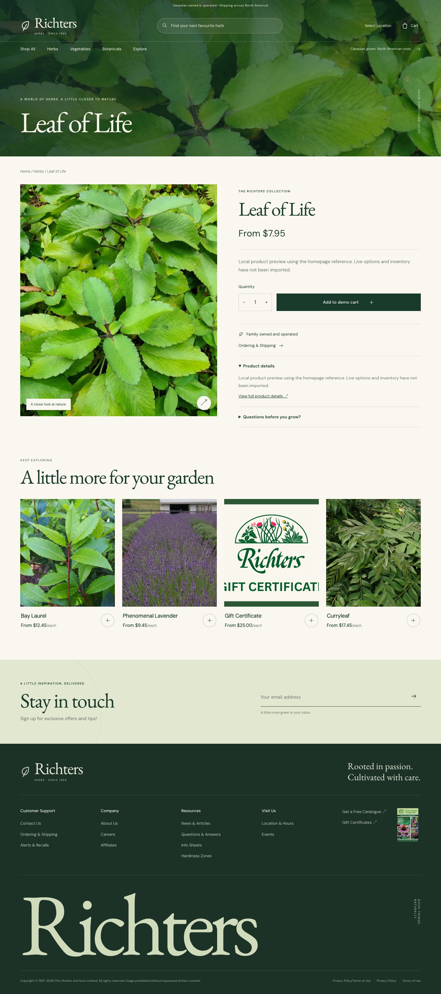 Product · Leaf of Life · botanical · desktop