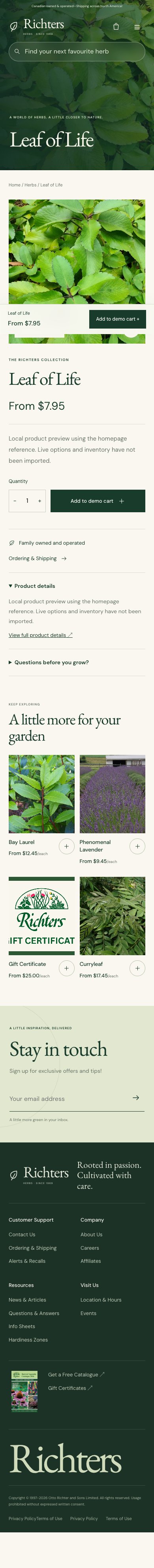 Product · Leaf of Life · botanical · mobile