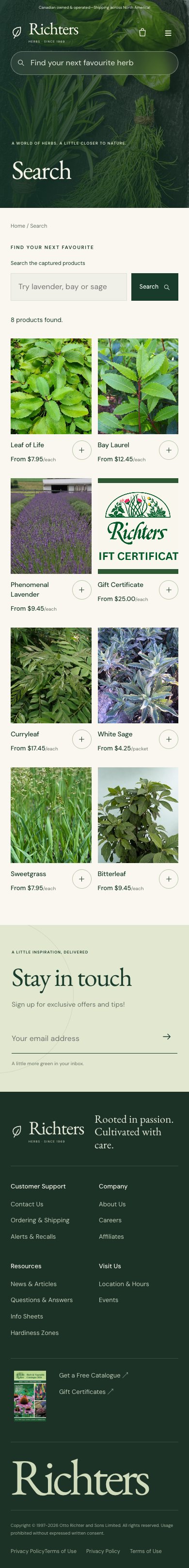 Search · botanical · mobile
