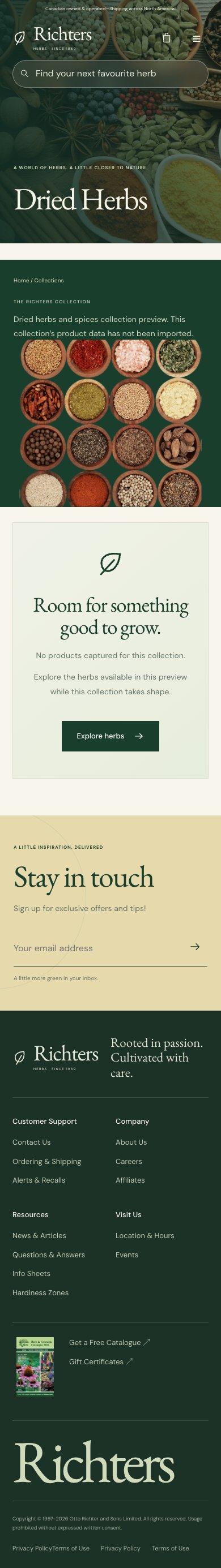 Collection · Dried Herbs · immersive · mobile