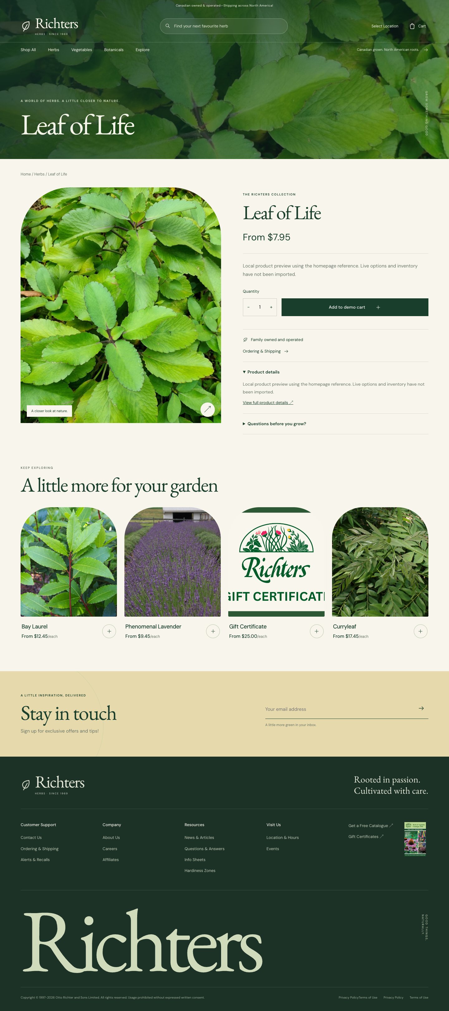Product · Leaf of Life · immersive · desktop